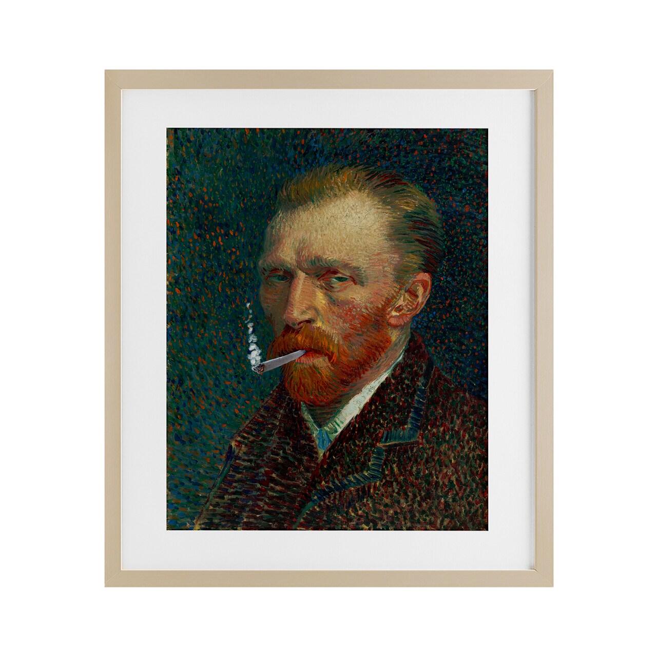 Stupell Industries Van Gogh Portrait with Smoke Framed Print Under Glass, design by Masters Redux